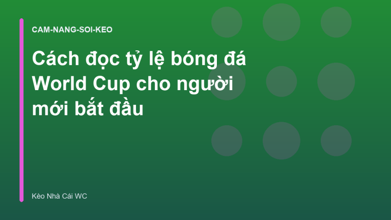 Cách đọc tỷ lệ bóng đá World Cup cho người mới bắt đầu